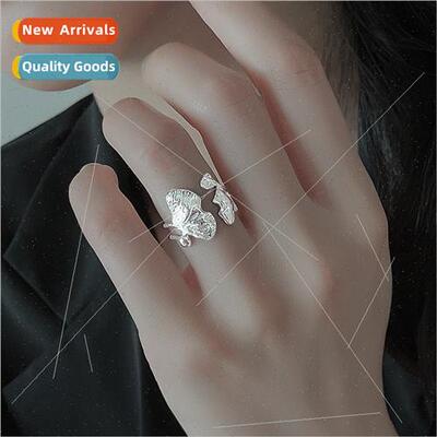 Vintage Chinese leaves leaves open finger ring lerary Mori n