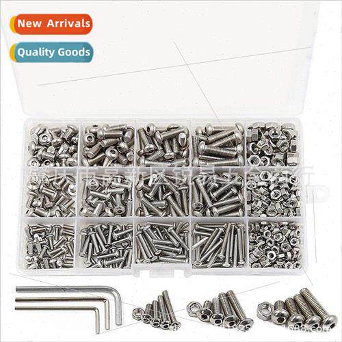 520pcs+Wrench Tool M3 M4 M5 304 Half Round Head Socket Screw