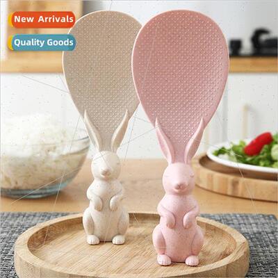 Wheat straw rabb spoon can stplastic rabb rice spoon rice sp
