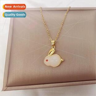 New Jade Rabb Pendant Necklace Women che Premium Collarbone