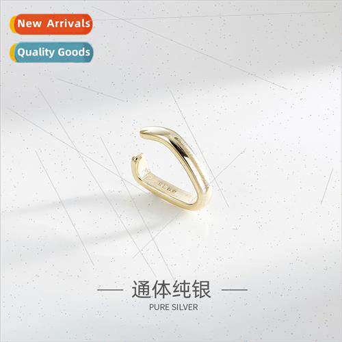 S925 silver Korea simple INSV-shaped ear clips versatile col