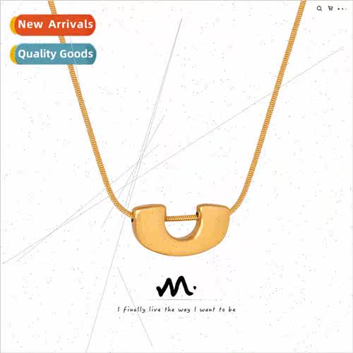 French new fashion niche geometric tanium steel gold-plated