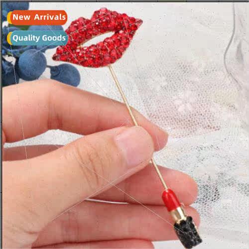 Europe Creative Sexy Red ps Handheld p Drip Oil Brooch