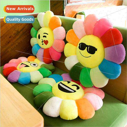 Colorful sunflower petal plush cushion office expression lum