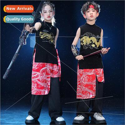 Chinese  set dance permance clothing national tide black und
