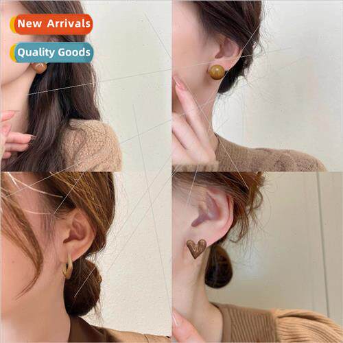 Mei Lade color autumn winter new earrings female ins niche h