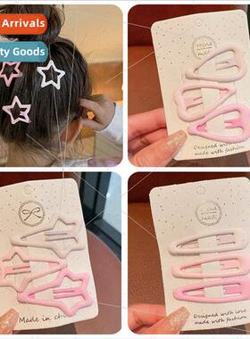 Baby bangs love heart hair card broken hair bb clip girls cu