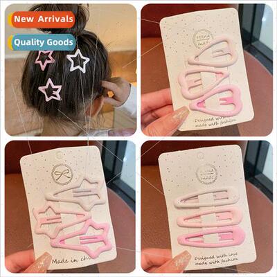 Baby bangs love heart hair card broken hair bb clip girls cu