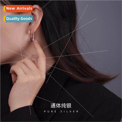S925 silver Korea simple fashion earrings cold wind earrings