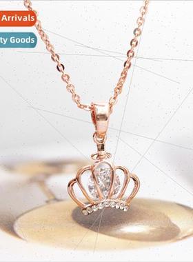 Ins cold wind simple hollowing spir niche necklace crown tan