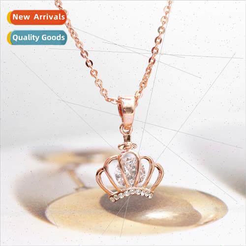 Ins cold wind simple hollowing spir niche necklace crown tan