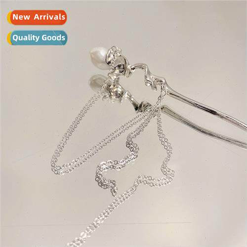 Pearl chain hairpin niche ins simple commuter sweet cool win