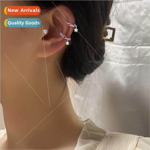 Star chain ear clip simple fake earrings whout ear holes tid