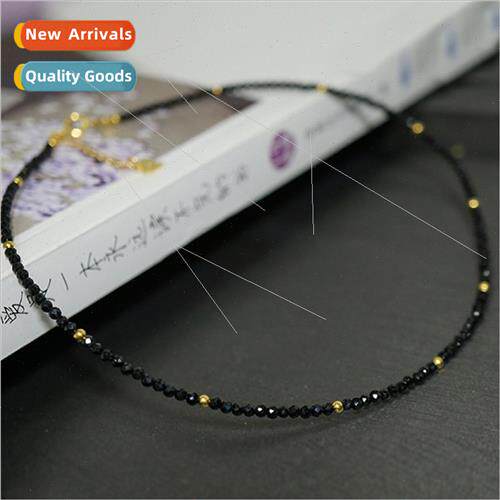 Black collarbone chain women summer black spiky crystal neck