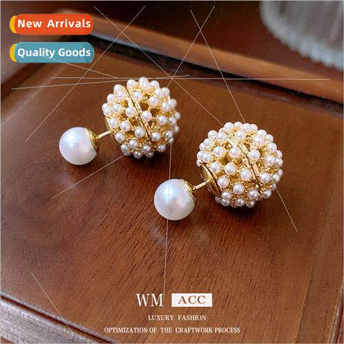 lver needle pearl orb a two wear ring Korea versatile earrin
