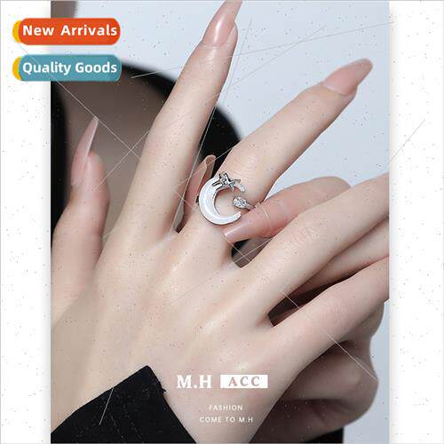 Guofeng retro moon ring female new Chinese niche open index