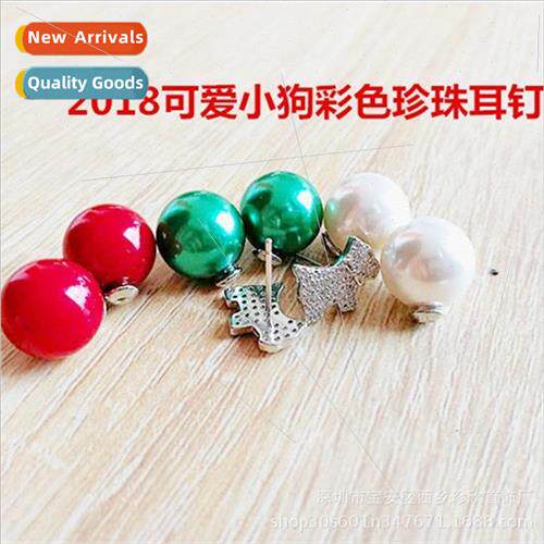 puppy earrings female color pearl earrings fashion Korea wil