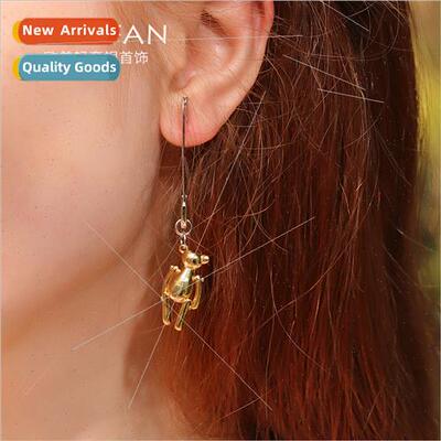 s925 silver jewelry fashion earrings four limbs activy bear