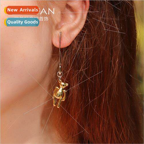 s925 silver jewelry fashion earrings four limbs activy bear