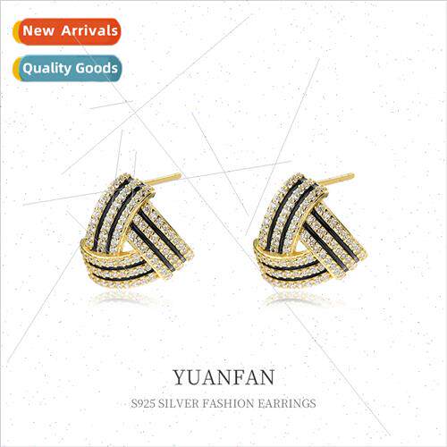 925 silver fashion triangle earrings female ins hundred wh c