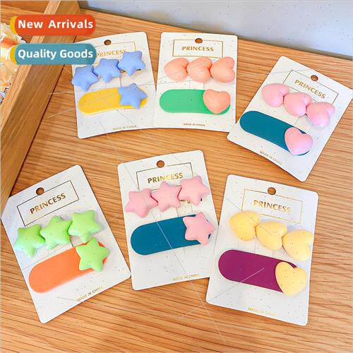 Girls star heart hairpin cute children hair clip broken hair