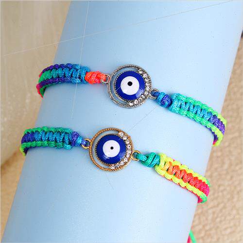 Europe new gold diamonds Devil Eye rudder colorful hand-wove