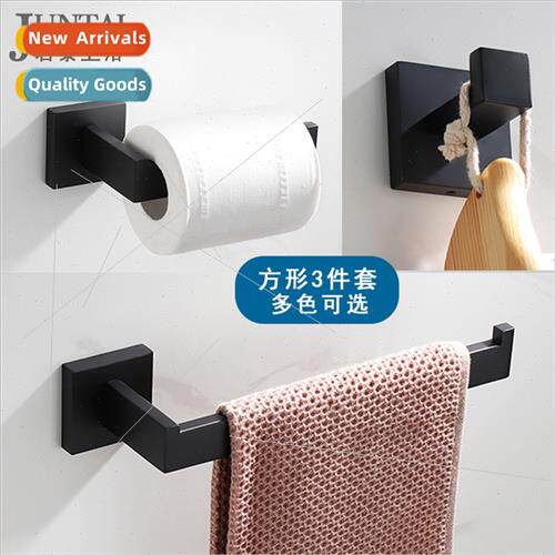 304 Stainless Pendant Set Black Square Towel Rack Bathroom P