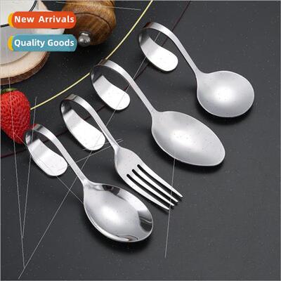 Stainless Steel Curved Handle Spoon Fork Buffet Creative Jap