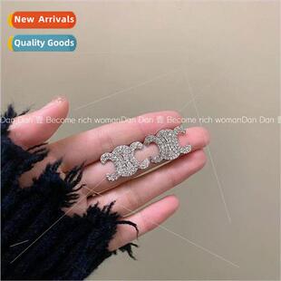 2023 lver Full Diamond Triumphal Arch Fashion Earrings Femal