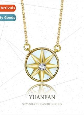 925 silver Rotating Compass Octomom Necklace Women Europeins