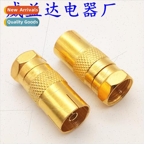 Gold-plated inch F-head to cable TV straight plug TV female/