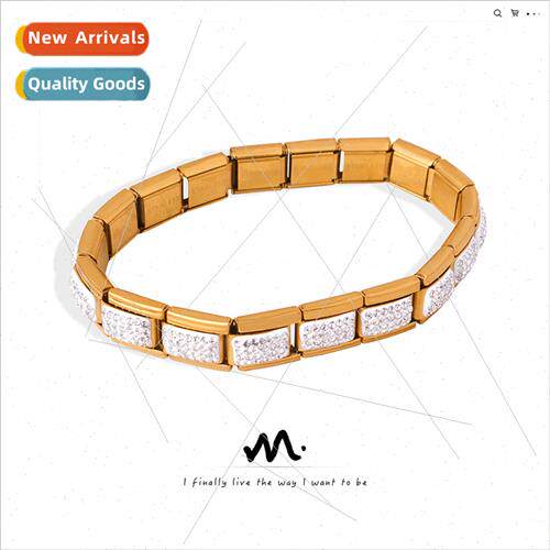 Europe new fashion wild tanium steel gold-plated full diamon