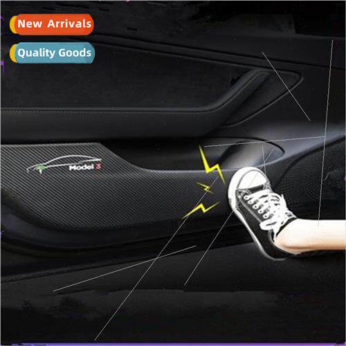 适用Tesla model3 X Y leather door kick pad door protection m