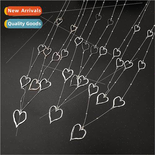 Europe Sweater Chain Women Double Layers Heart Shaped Delica