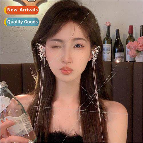New elf ear butterfly tassel ear clip female ear bone clip n