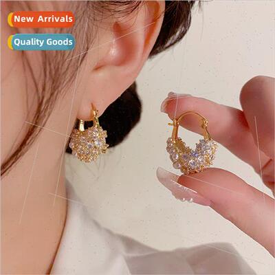 Fashion Exquise Sweet Pearl Zirconia Earrings Premium che Ea
