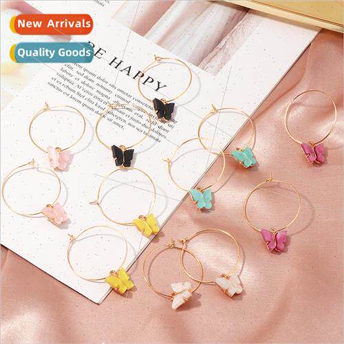 Fashion popular colorful acrylic butterfly earrings butterfl