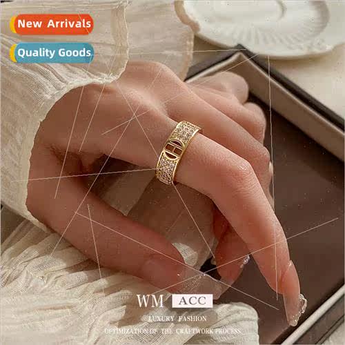 zirconia metal letters open ring wh finger ring fashion new