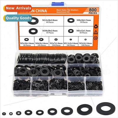800pcs black nylon flat washers set PA66 flat washers M2M2.5
