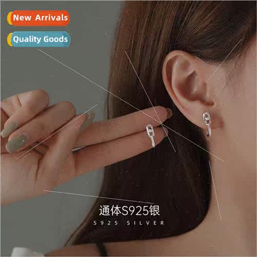 S925 silver pig nose earrings female simple cold wind ear bu