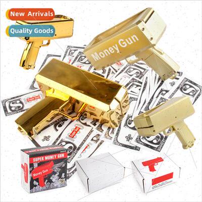 Electric Toys Gold Edion Banknote Spraying Money Gun