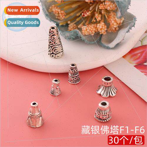 Stupa Tee Buddha head bead cap bead cover silver DIY string
