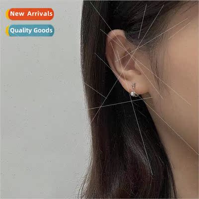 Small pearl earrings female 2023 summer small diamond zircon