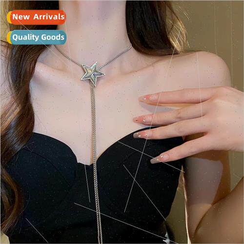 lver star tassel necklace 2023 new collarbone chain female n