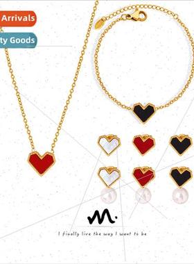 French ins love natural shells elegant exquise tanium steel