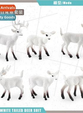Christmas decoration props wild est snowy whetail deer pine