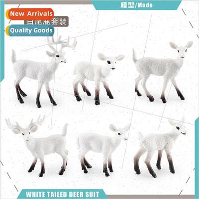 Christmas decoration props wild est snowy whetail deer pine