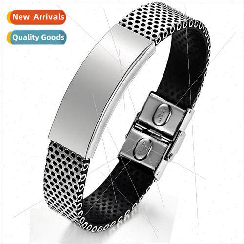 Bracelet Korea new men bracelet tanium steel glossy leather