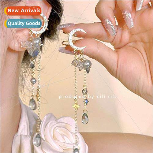2023 Moon Blue Tassel Ear Bone Clip Whout Ear Hole Sweet Mor