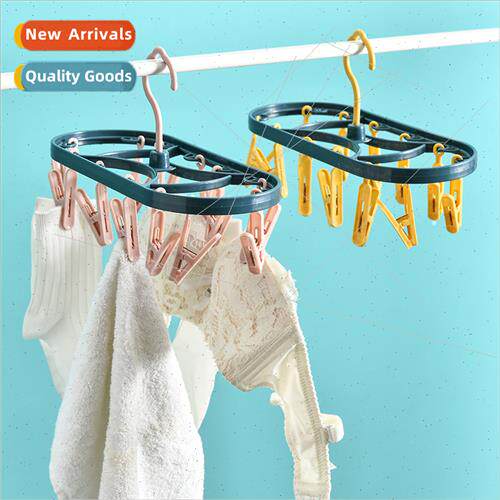 Creative 12 clamps two-color drying rack Plastic oval drying